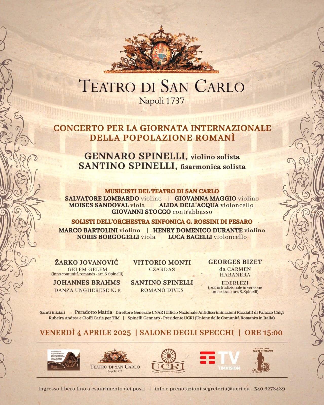 Al Teatro di San Carlo di Napoli si celebra la Giornata Internazionale dei Rom e Sinti