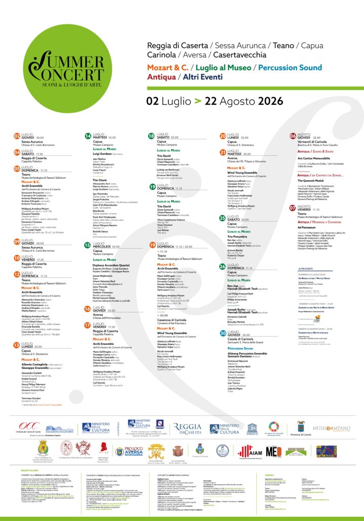 MANIFESTO-SUMMER-CONCERT-2026-717x1024 Summer Concert 2026 nei luoghi d'arte di Caserta